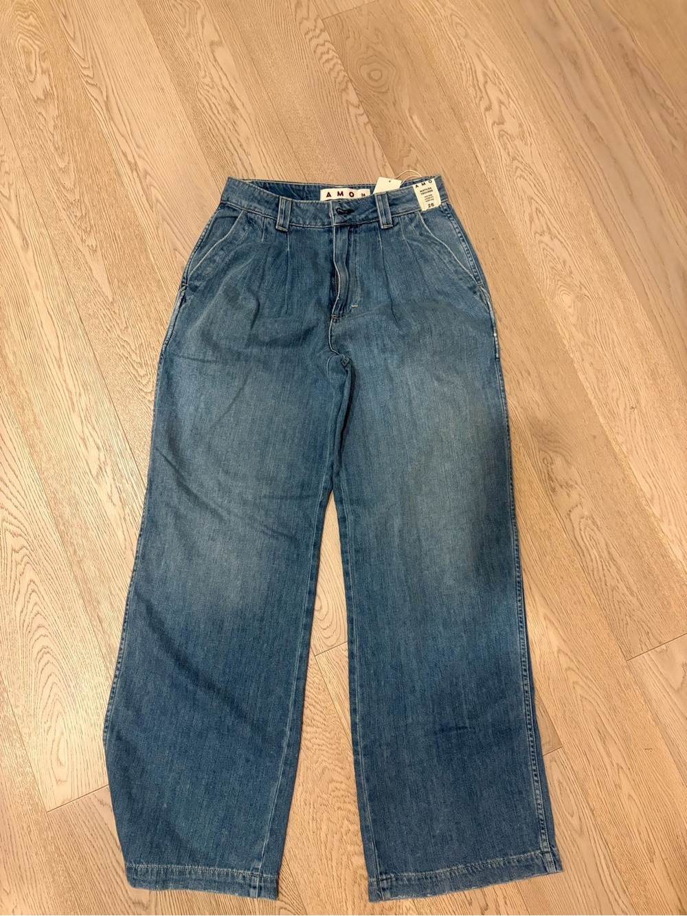 AMO Relaxed Wide-Leg Men's Jeans in Blue Denim